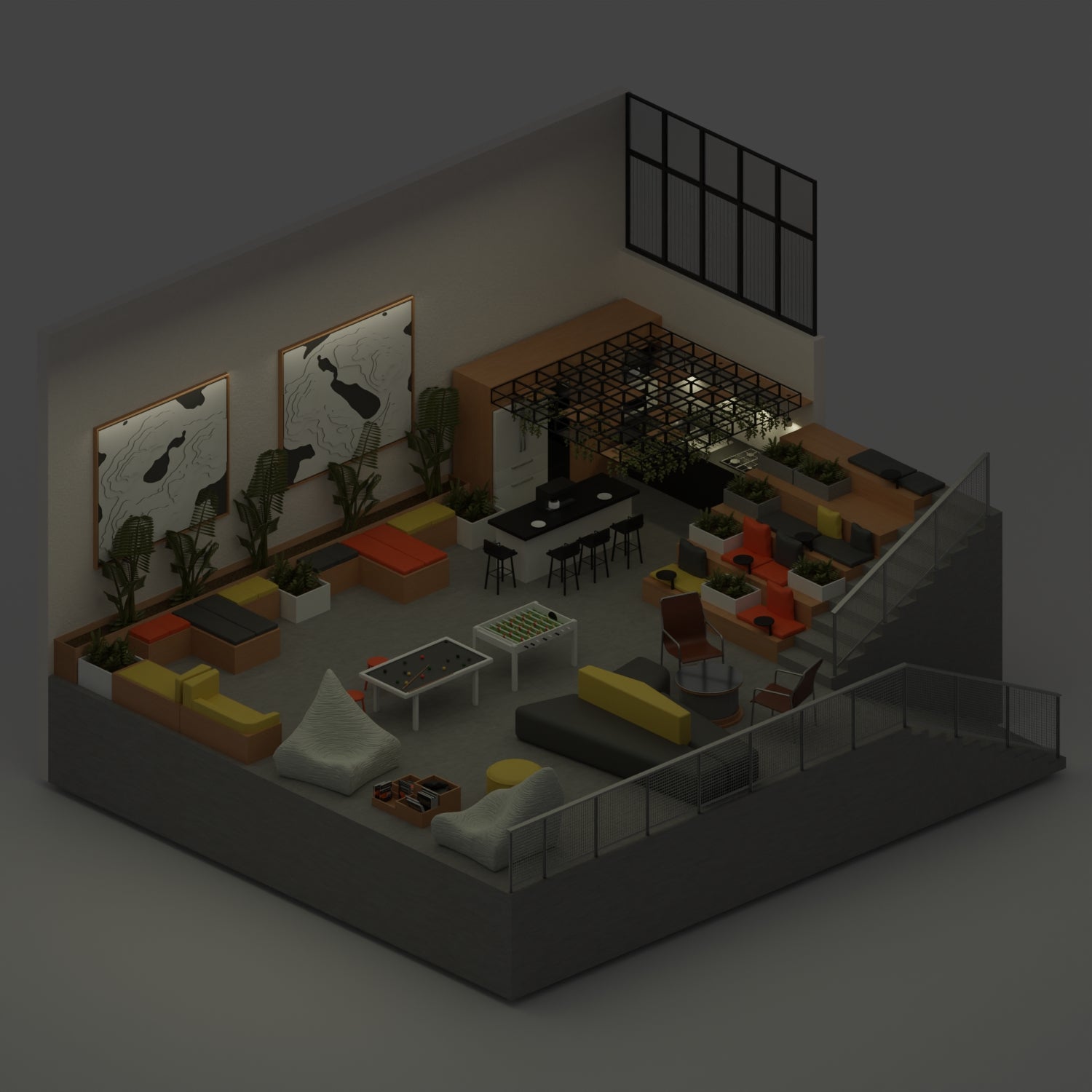 3D Model Architect Office Rest Area PNG - Toffu Co