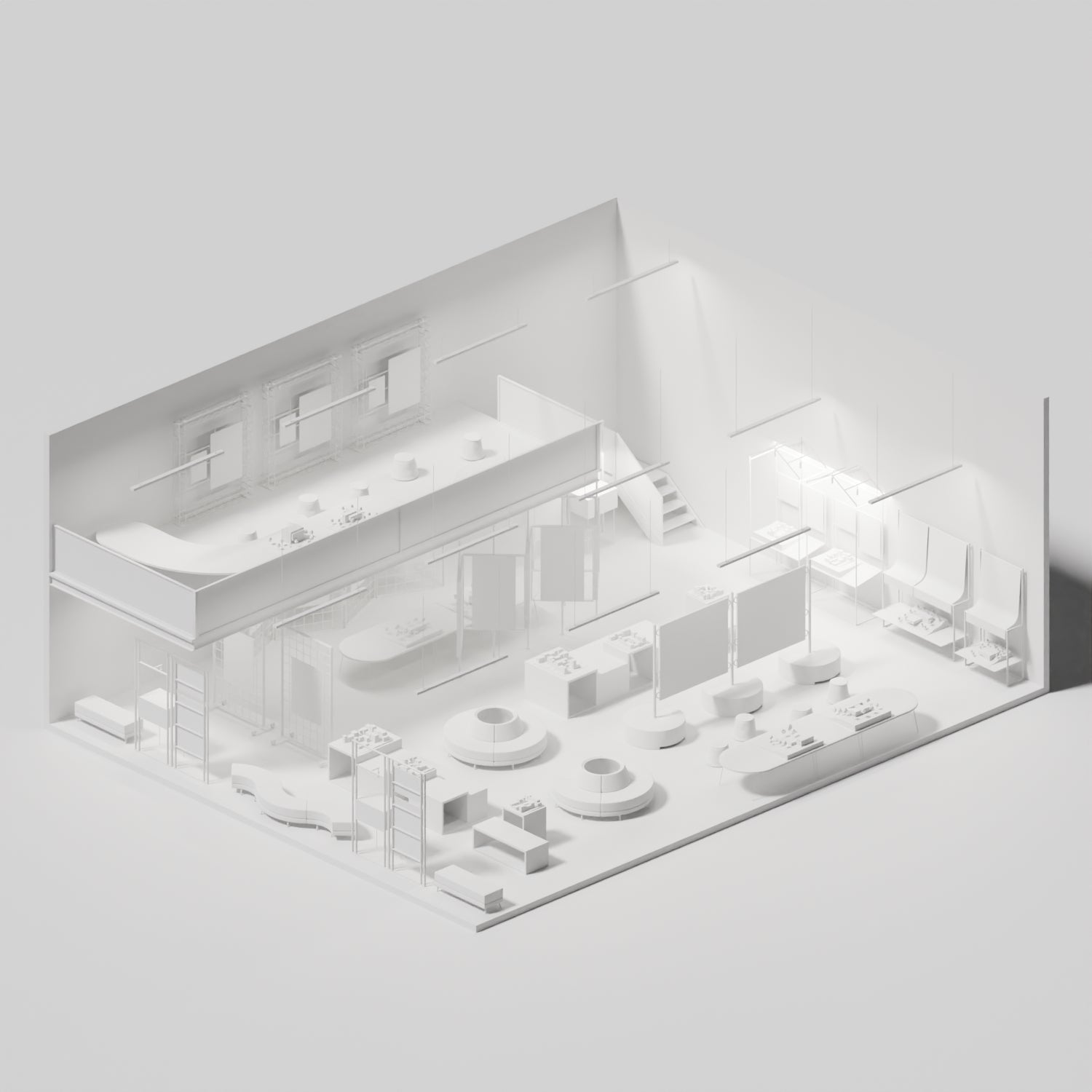 3D Model School of Architecture Exhibition PNG - Toffu Co