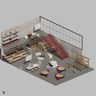 3D Model School of Architecture Activity Zone Digital Artwork drawings | Toffu Co