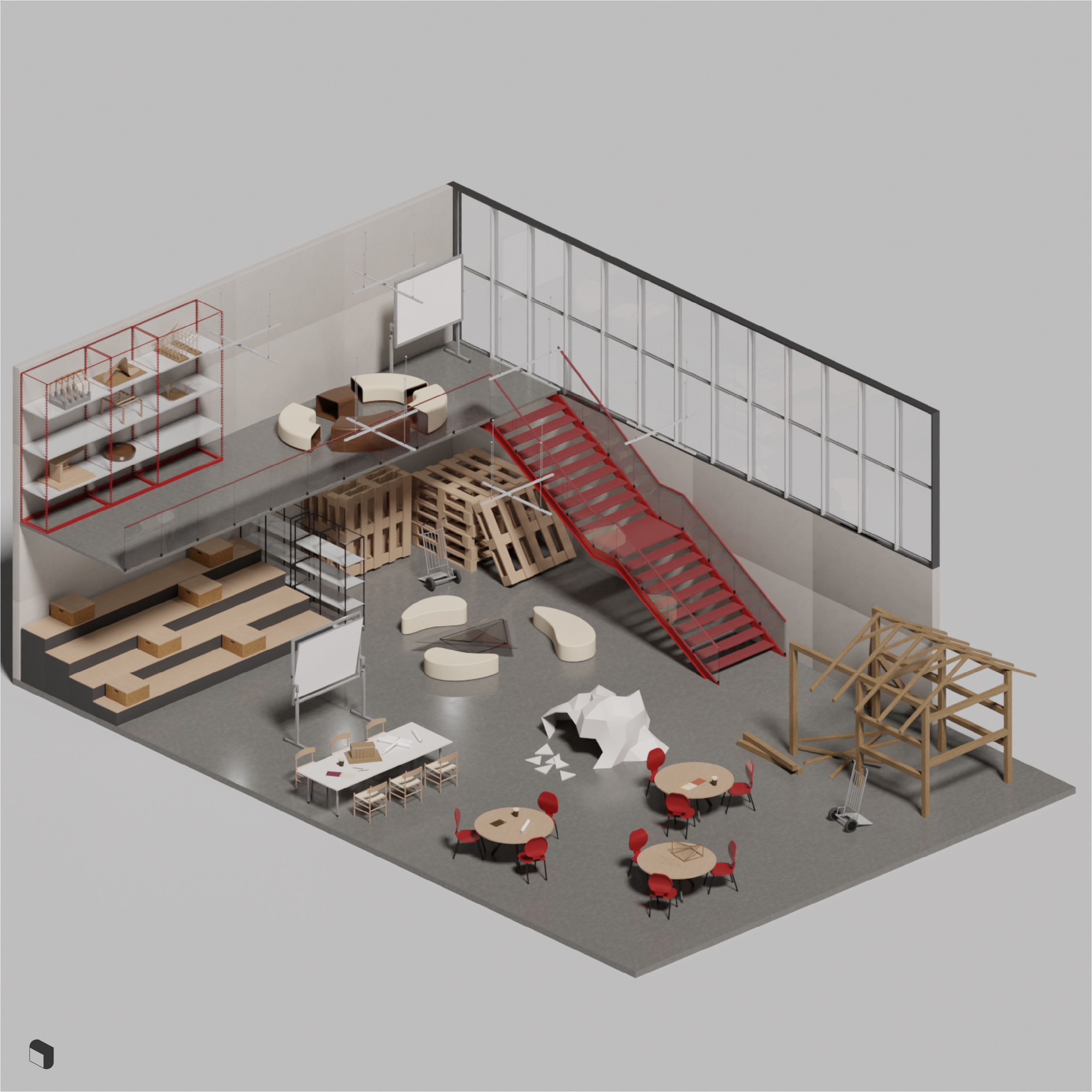 3D Model School of Architecture Activity Zone PNG - Toffu Co