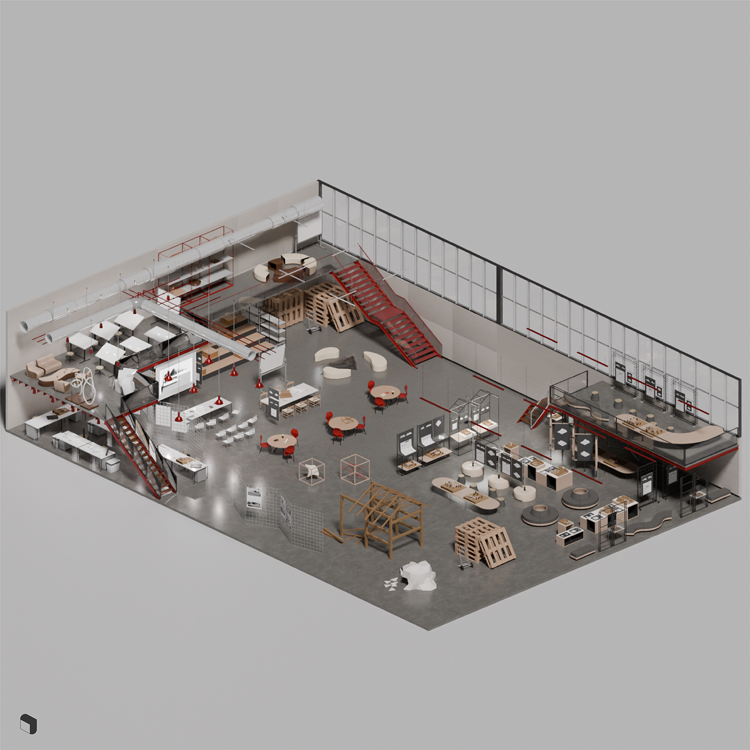 3D Model School of Architecture Bundle PNG - Toffu Co