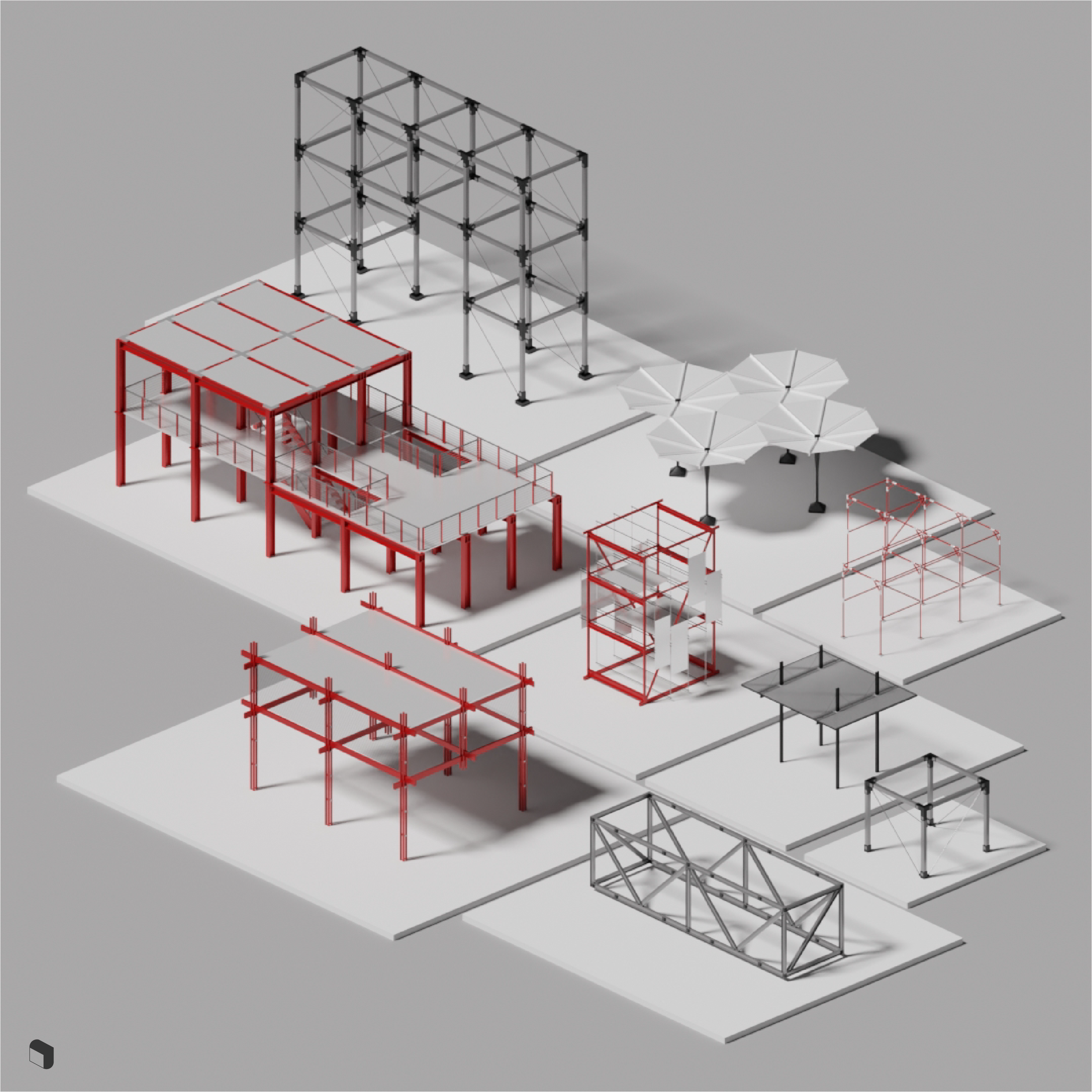 3D Model Steel Structures PNG - Toffu Co