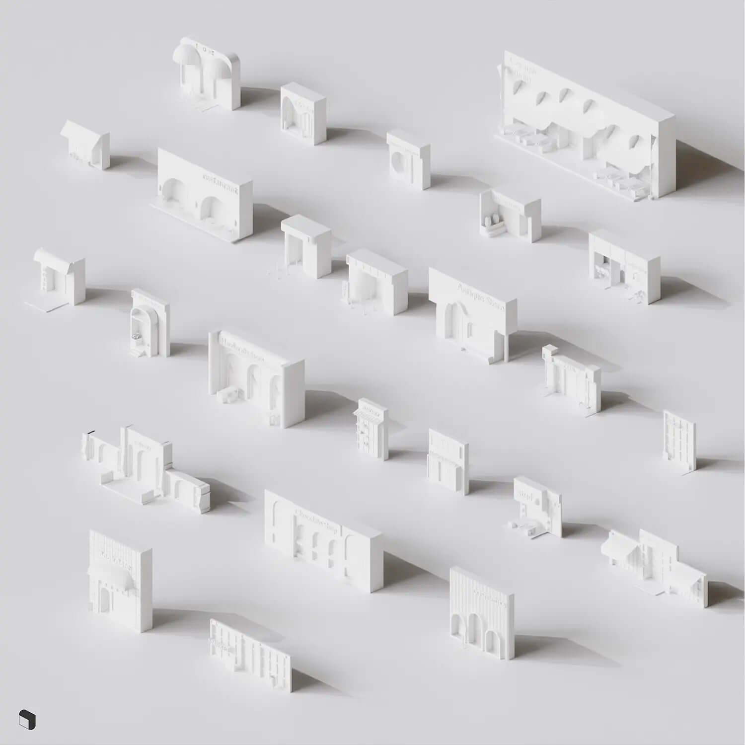 3D Model Storefronts Digital Artwork drawings | Toffu Co