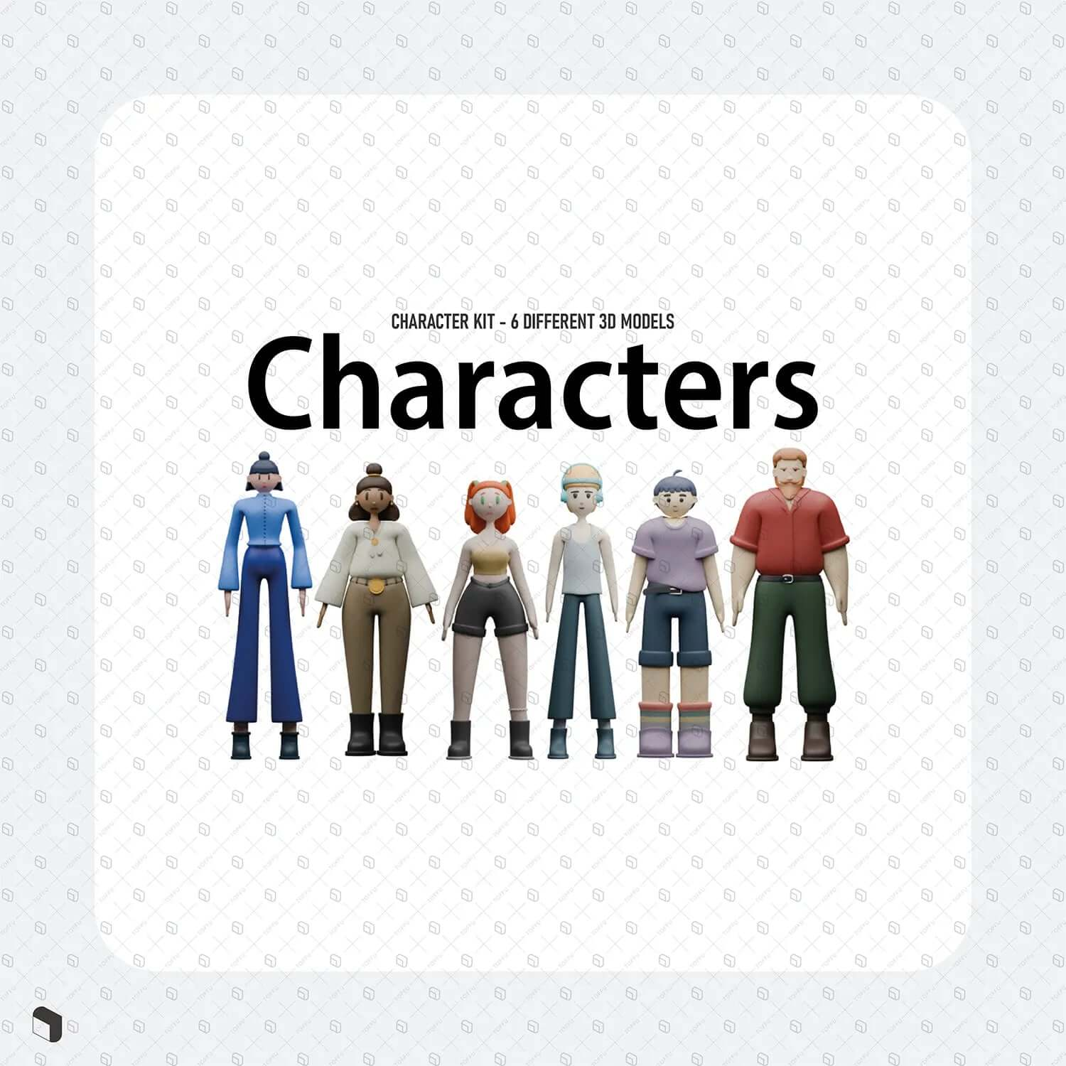 3D Model Stylized Characters 2 Digital Artwork drawings | Toffu Co