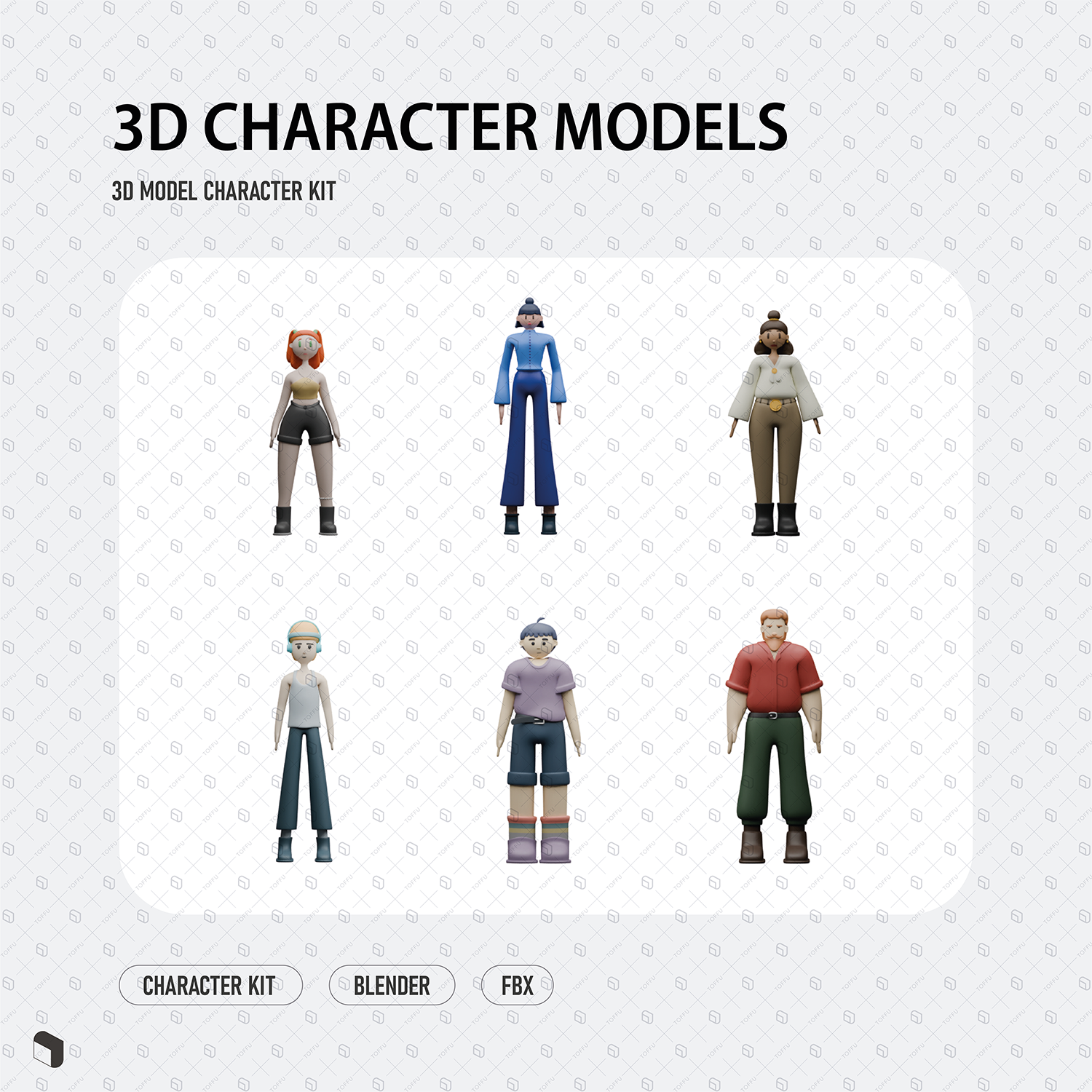 3D Model Stylized Characters 2 PNG - Toffu Co
