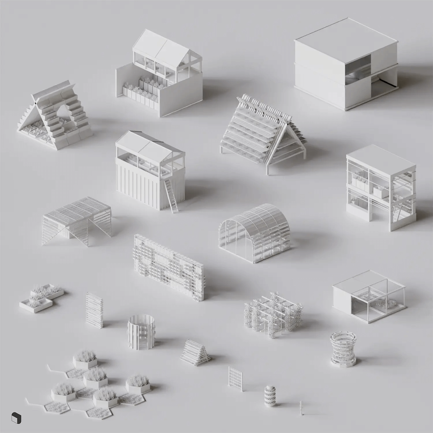 3D Model Urban Farming Digital Artwork drawings | Toffu Co