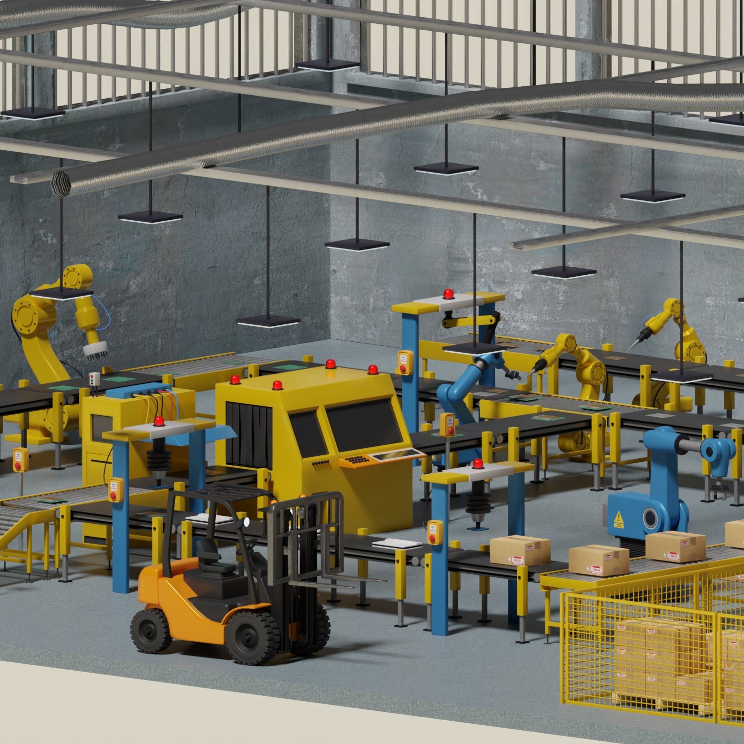 3D Model Production Line & Robotics PNG - Toffu Co