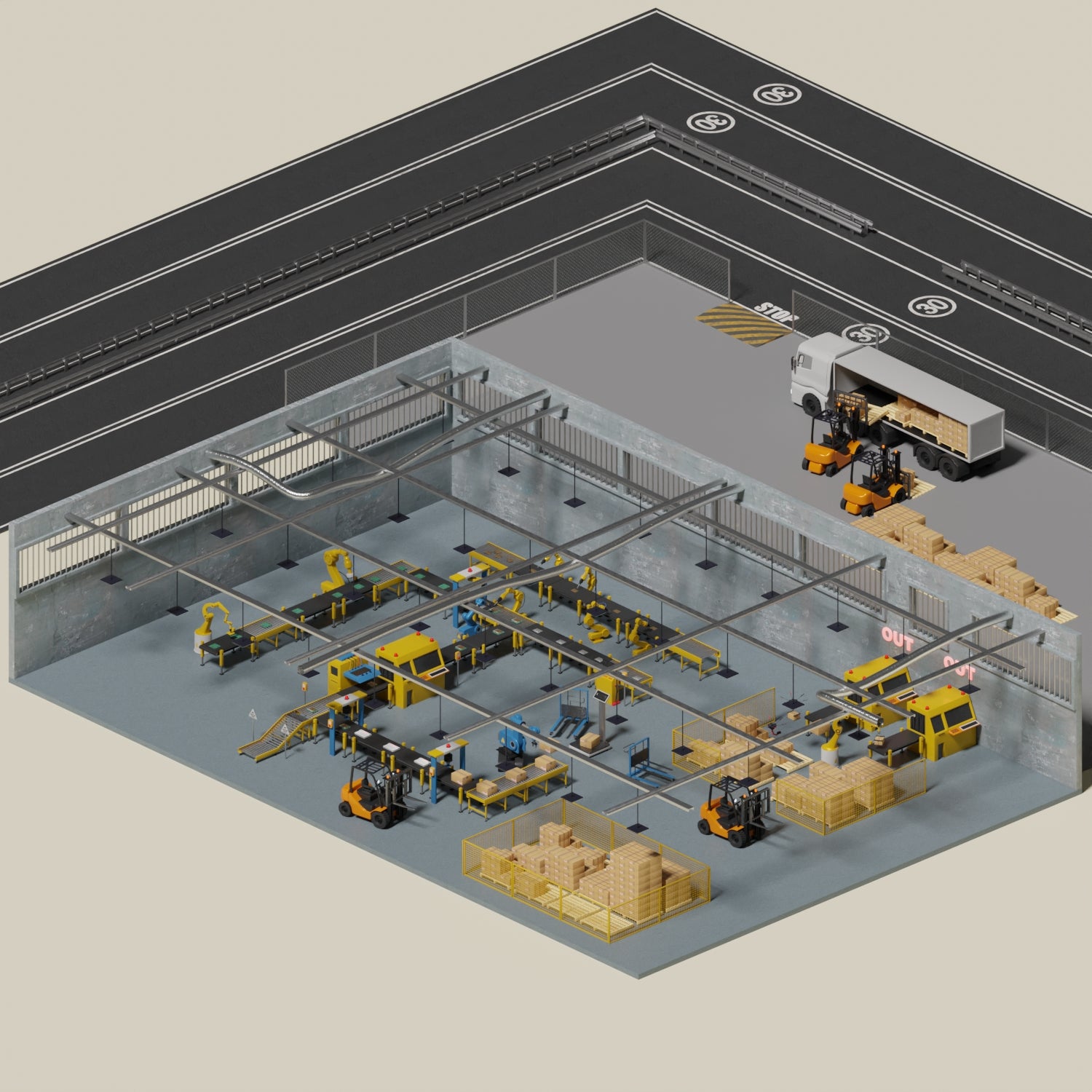 3D Model Production Line & Robotics PNG - Toffu Co