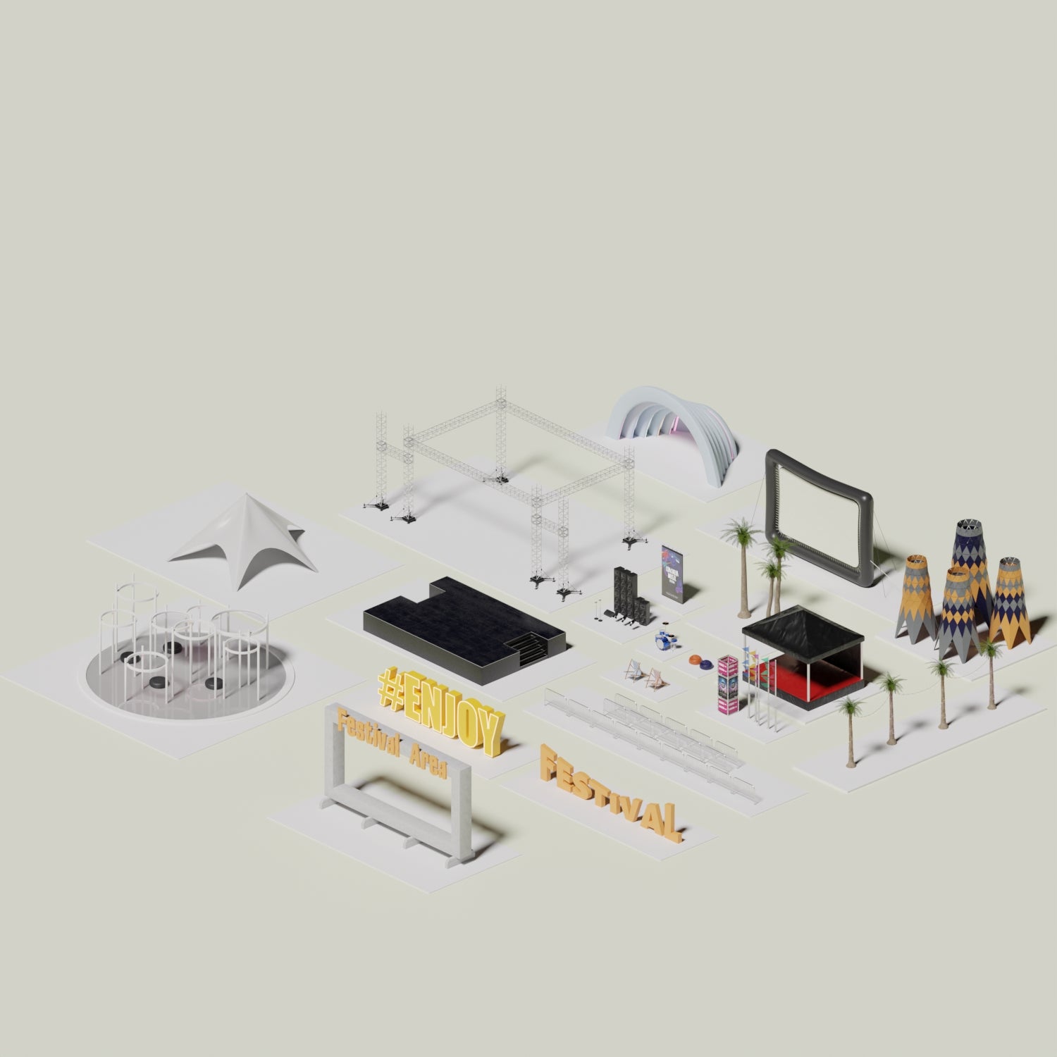 3D Model Festival Area Stage PNG - Toffu Co