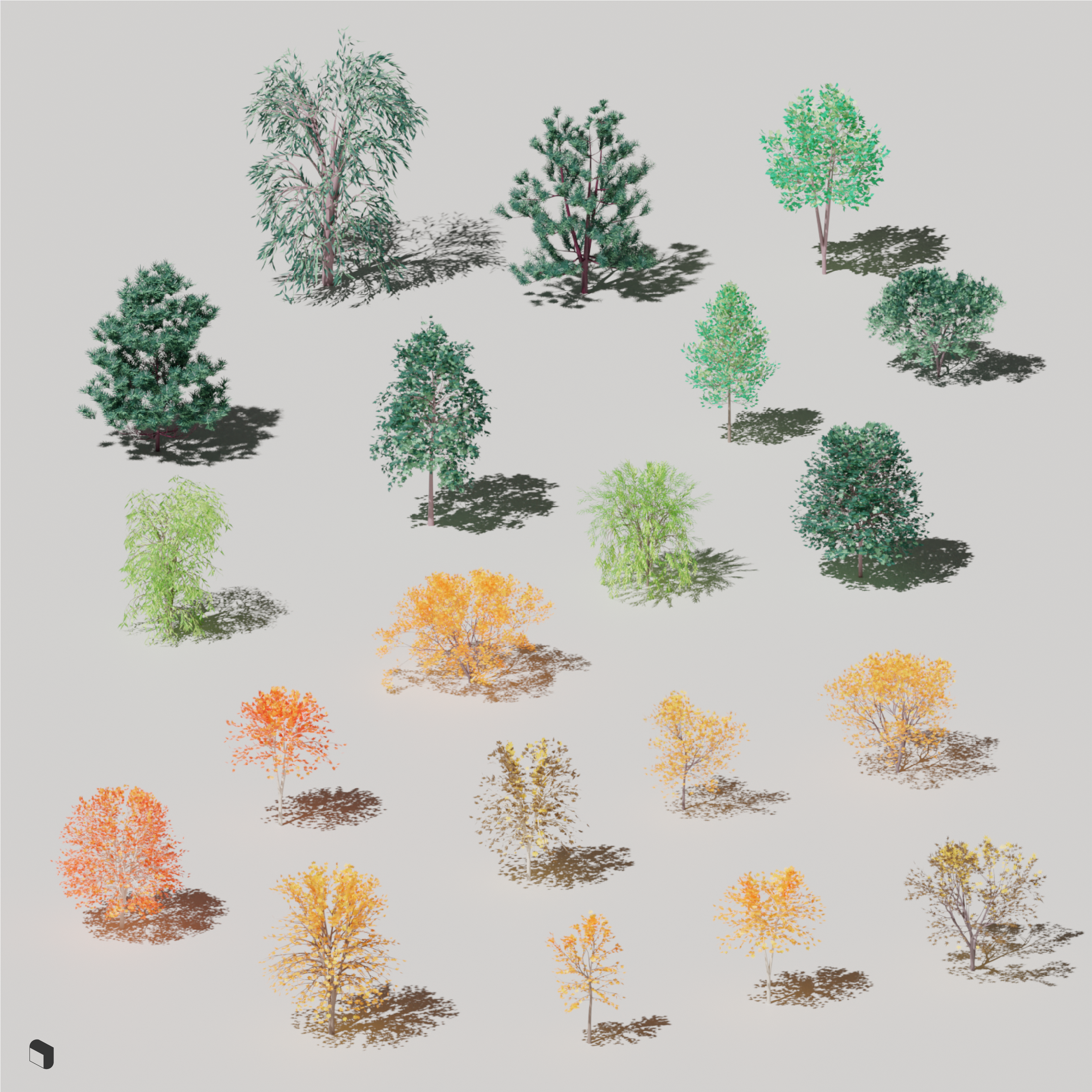 3D Model Physical Model Stylized Branch Trees PNG - Toffu Co