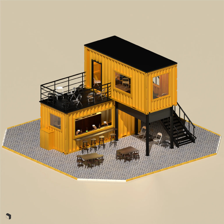 3D Model Container Cafes – Toffu Co