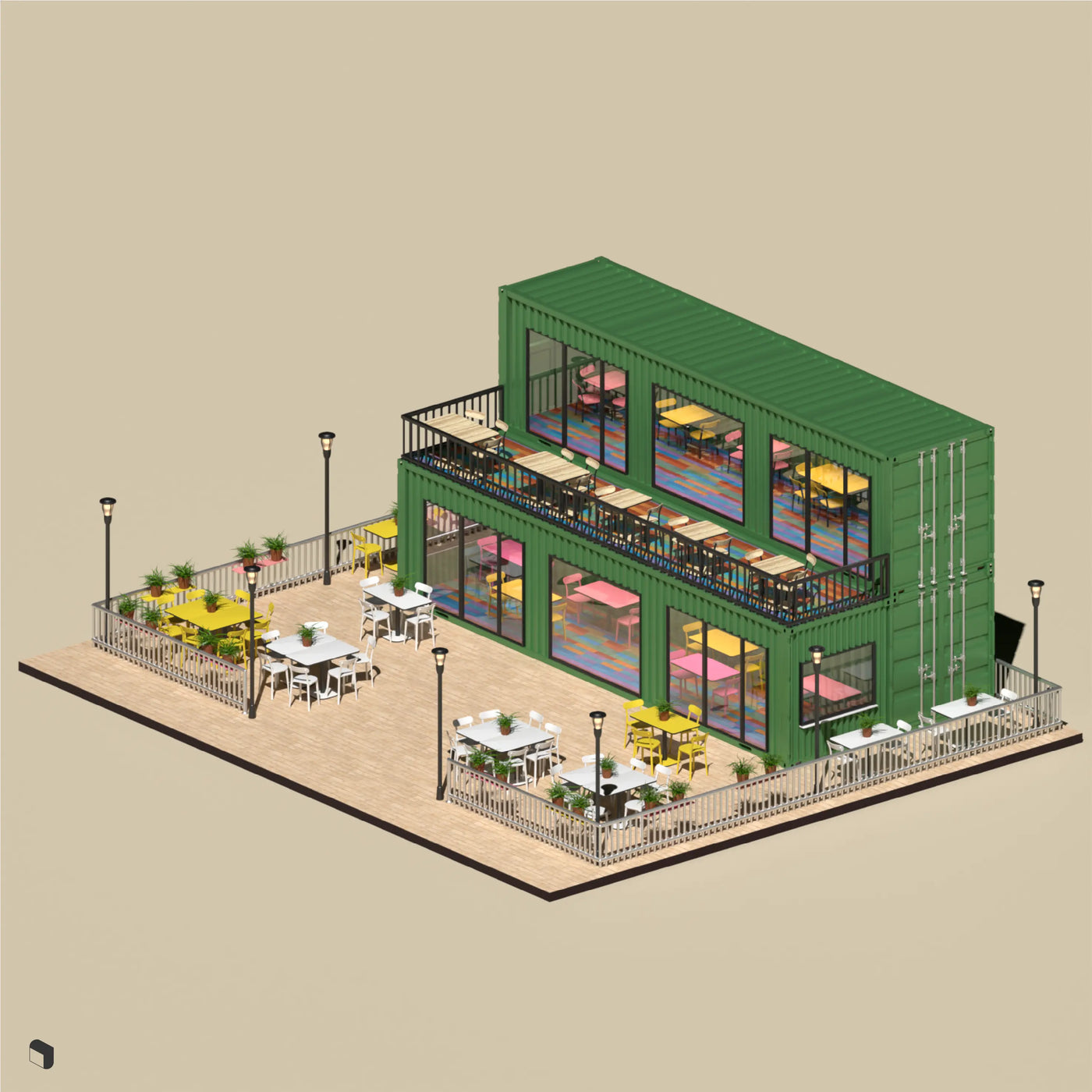 3D Model Container Cafes – Toffu Co