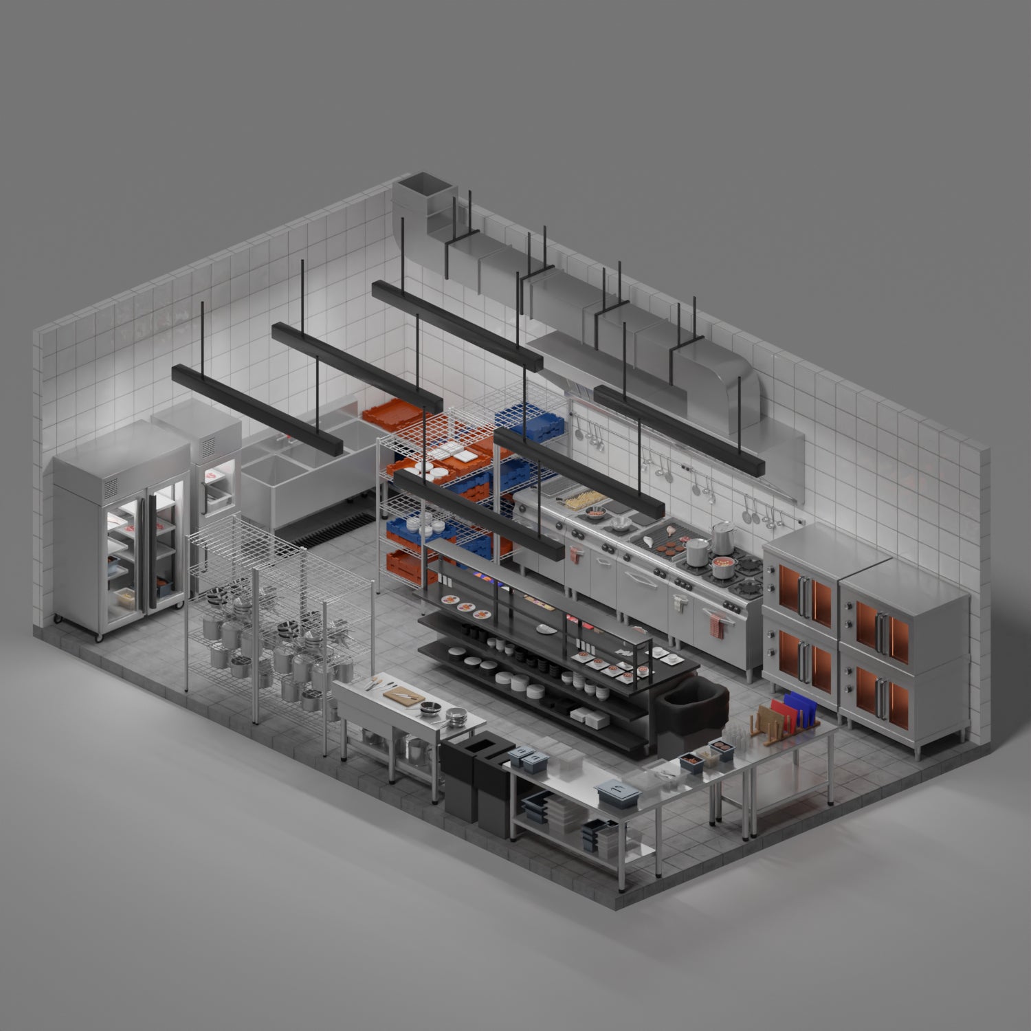 3D Model Industrial Kitchen PNG - Toffu Co