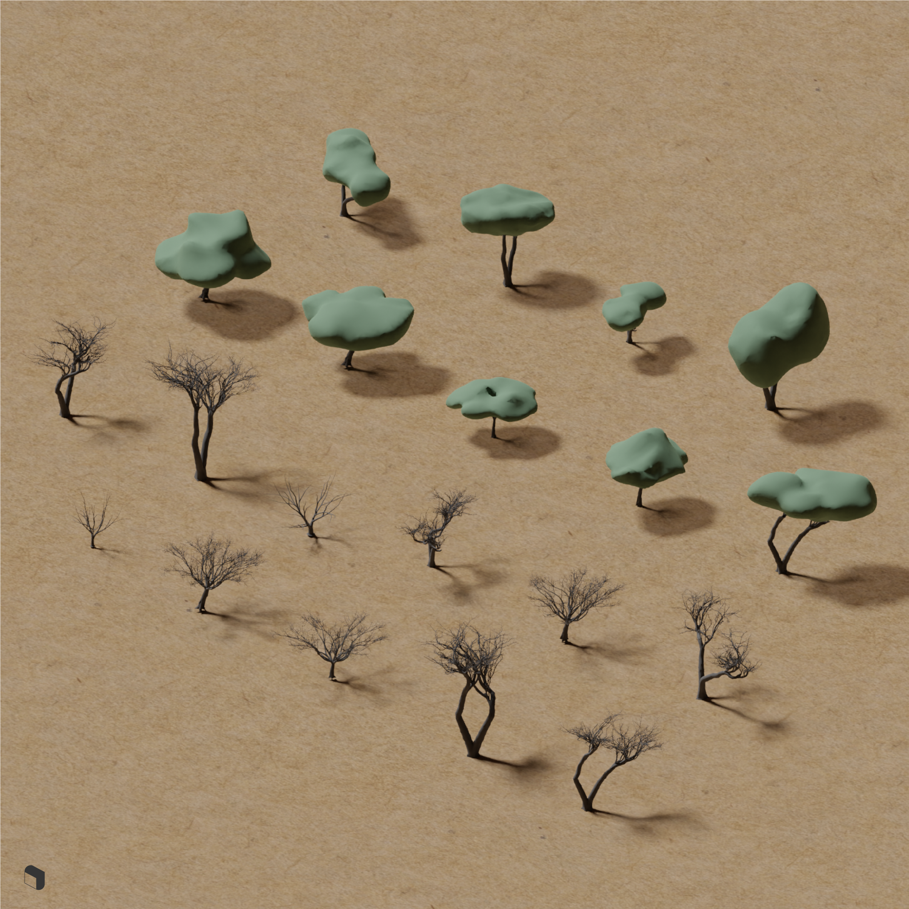 3D Model Trees 2 PNG - Toffu Co