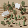 3D Model Trees 3 PNG - Toffu Co