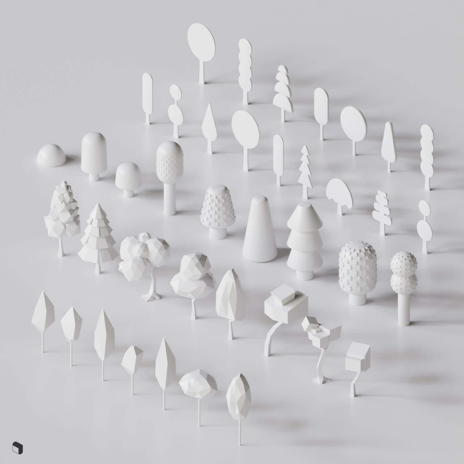 3D Model Physical Model Tree Set Digital Artwork drawings | Toffu Co