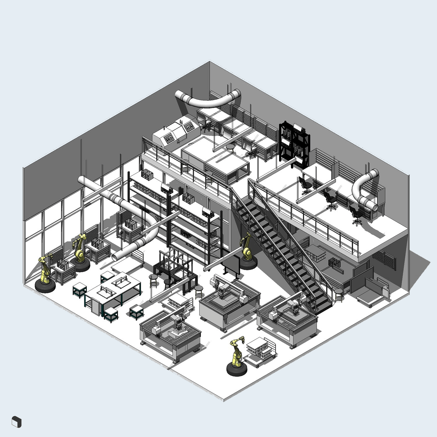 3D Model Revit FabLab Digital Artwork drawings | Toffu Co