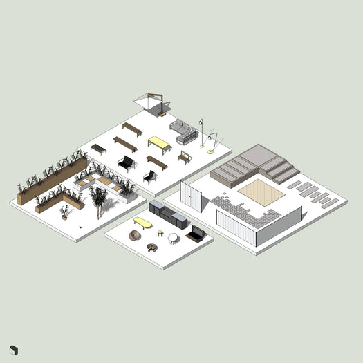 Architect Office Garden Revit 3D Model | BIM Asset | Toffu Co