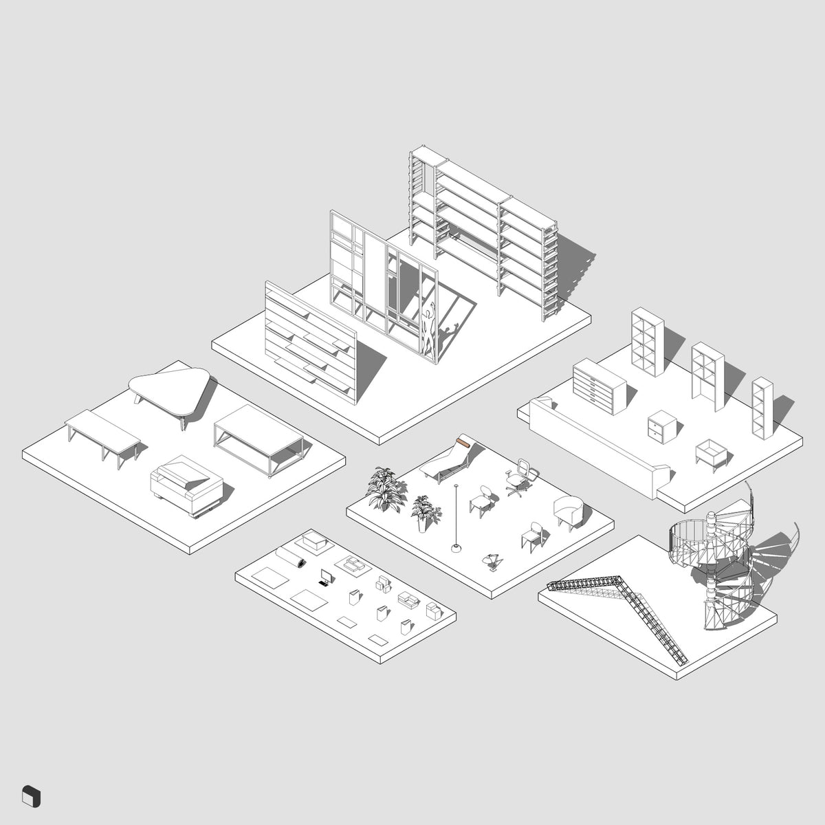 Architect Office Meeting & Model Room Revit 3D Model | BIM Asset | Toffu Co