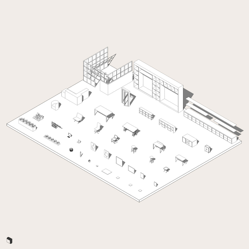 Architect Office Work Floor Revit 3D Model | BIM Asset | Toffu Co