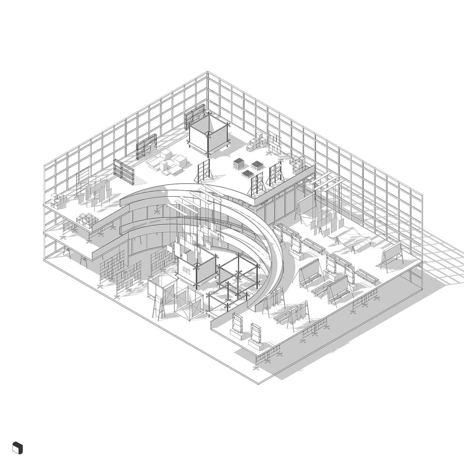 3D Model Revit Art Gallery Digital Artwork drawings | Toffu Co