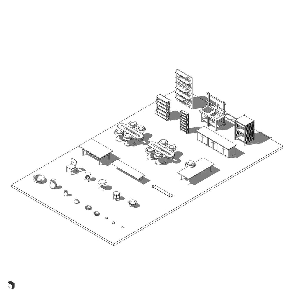 3D Model Revit Ceramic Workshop | Toffu Co