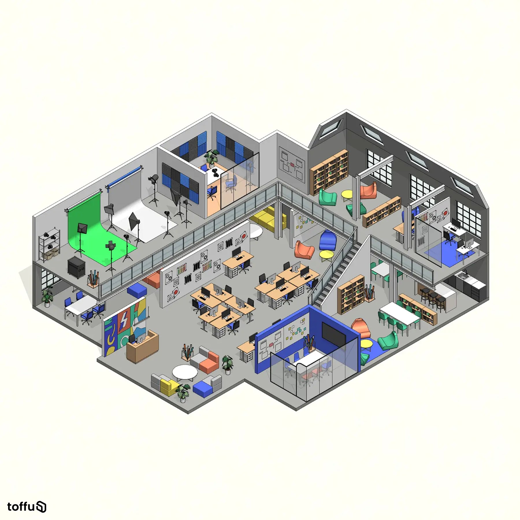 Creative Agency Revit 3D Model | BIM Asset | Toffu Co