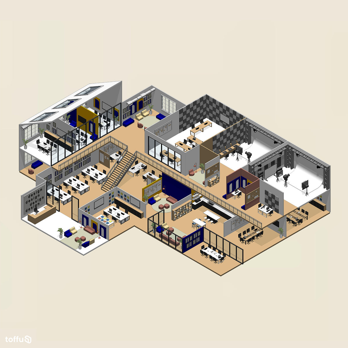 Design Firm Revit 3D Model | BIM Asset | Toffu Co