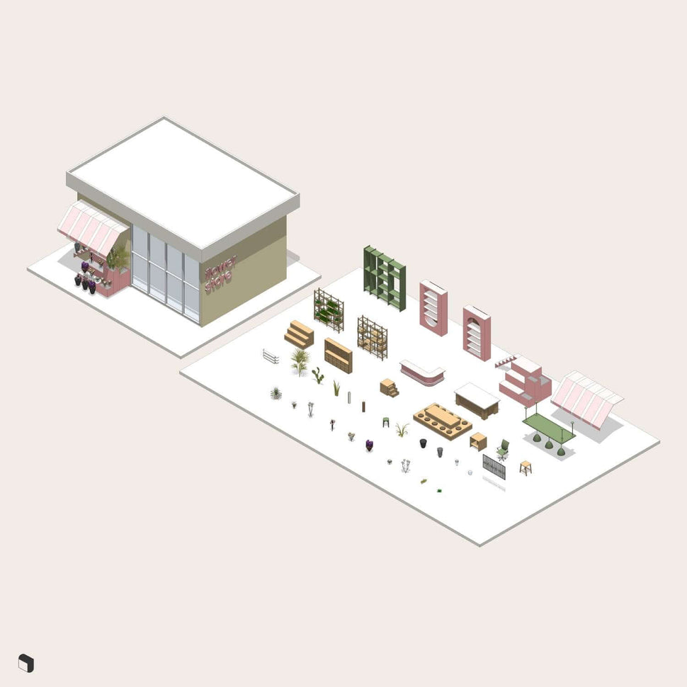 Flower Store Revit 3D Model | BIM Asset | Toffu Co