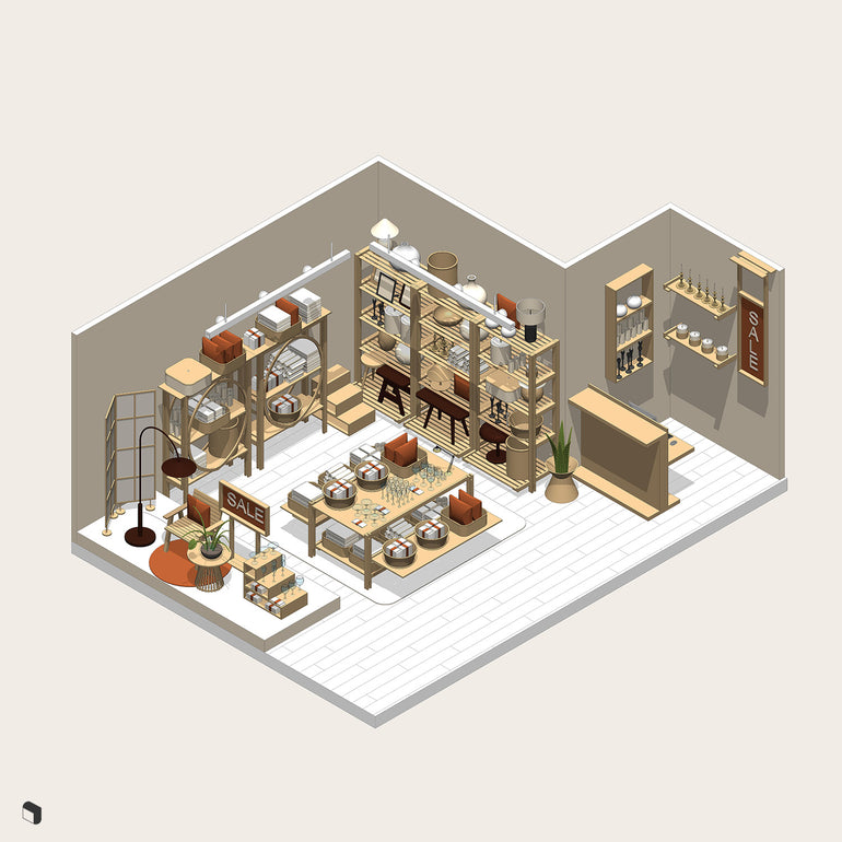 Home Store Revit 3D Model | BIM Asset | Toffu Co