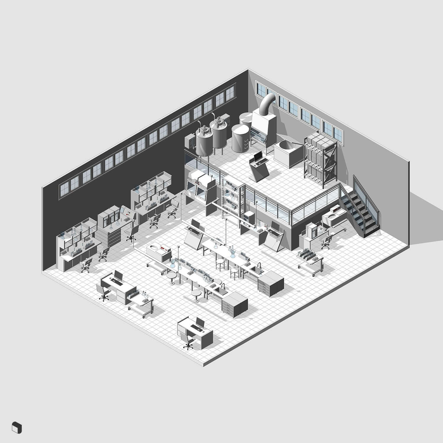 3D Model Revit Hospital Laboratory | Toffu Co