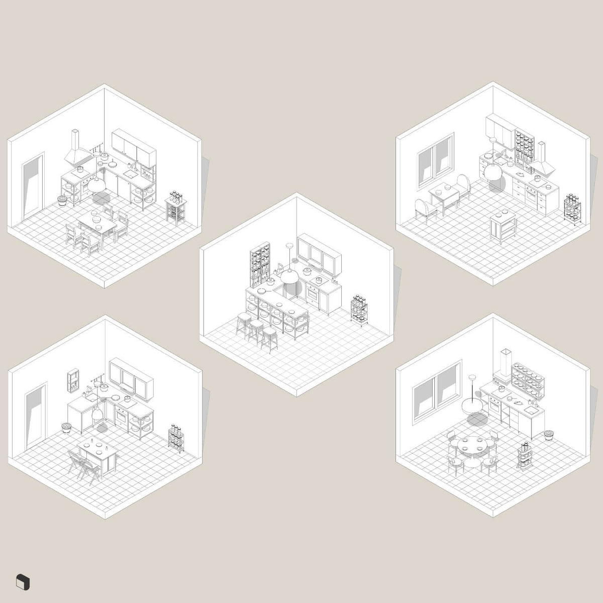 Ikea Kitchen Setups Revit 3D Model | BIM Asset | Toffu Co
