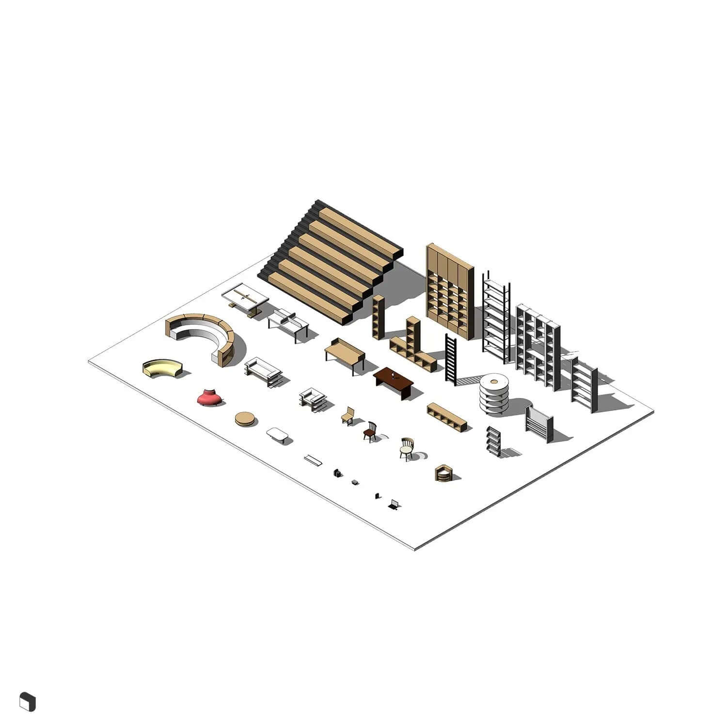 3D Model Revit Library 2 Digital Artwork drawings | Toffu Co