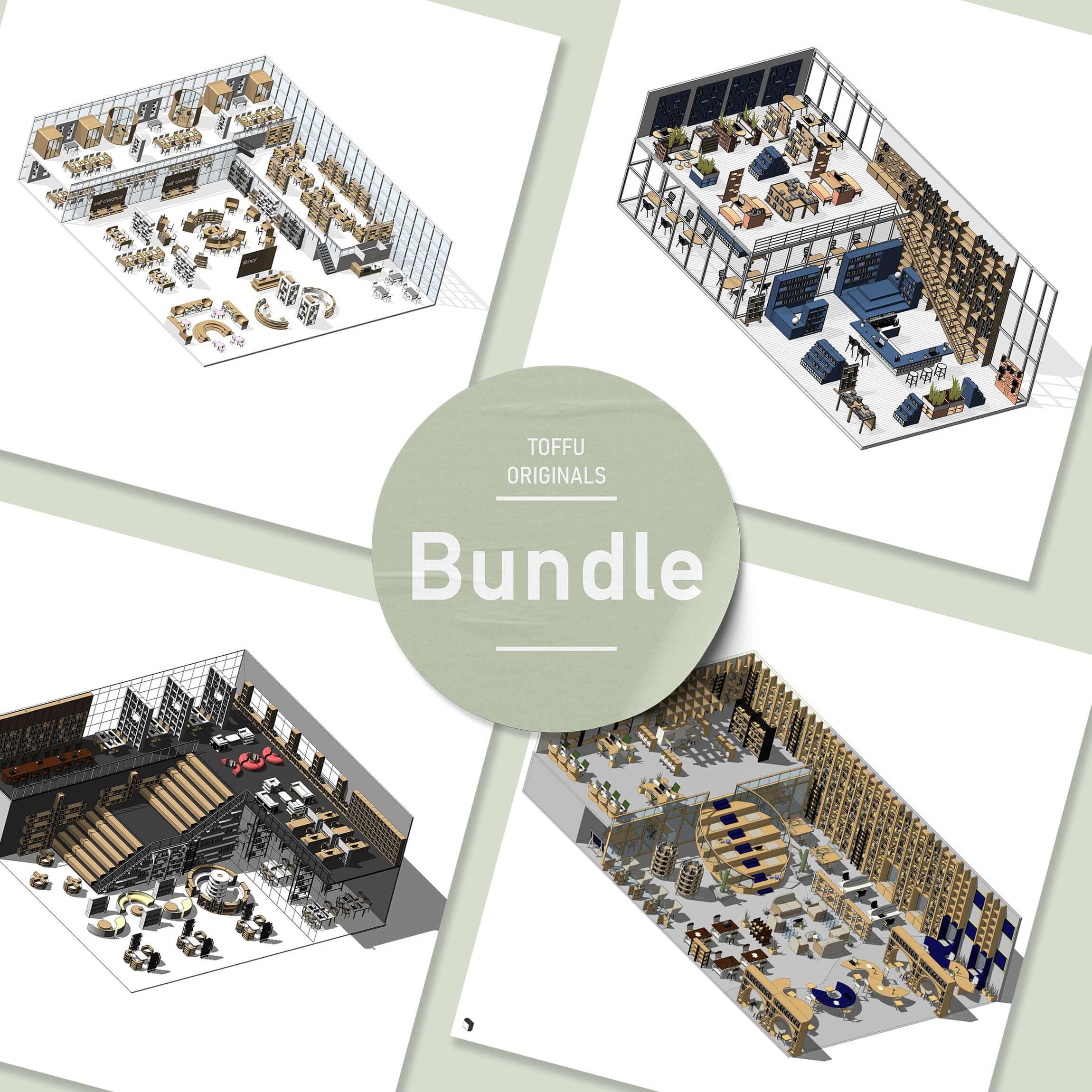 3D Model Revit Library Bundle Digital Artwork drawings | Toffu Co