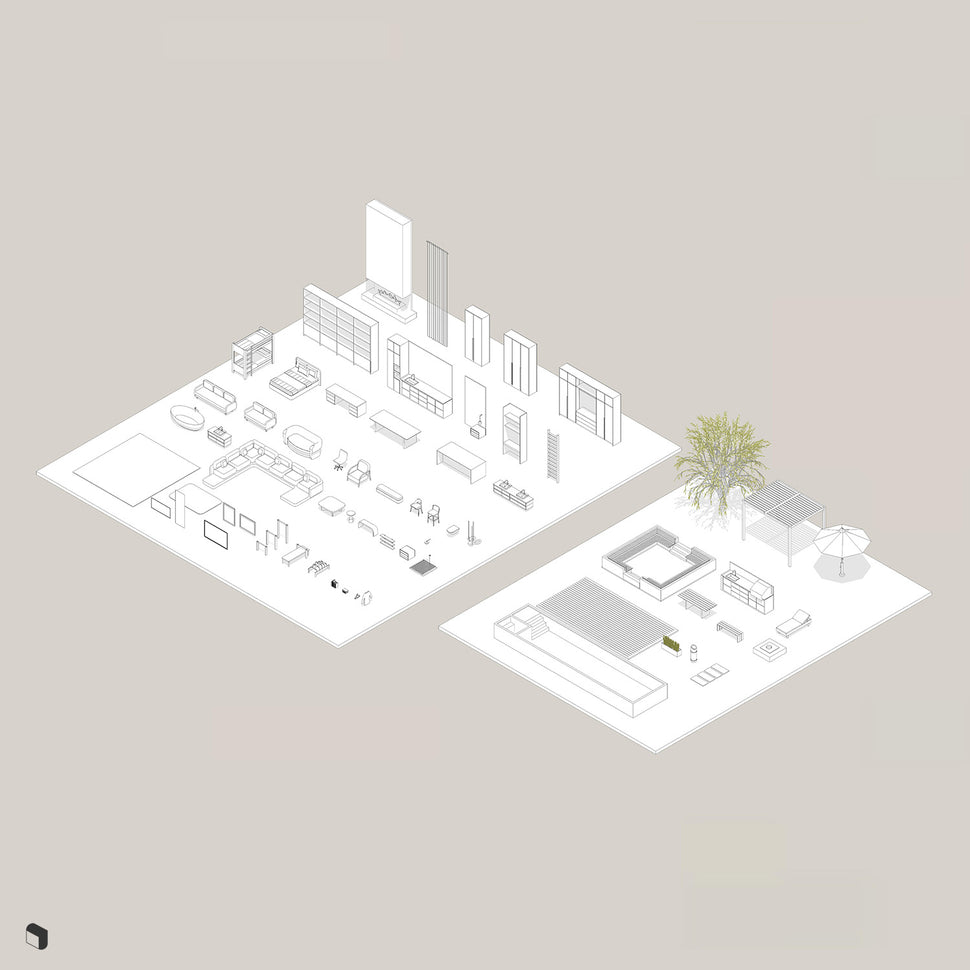 Modern Villa Revit 3D Model | BIM Asset | Toffu Co