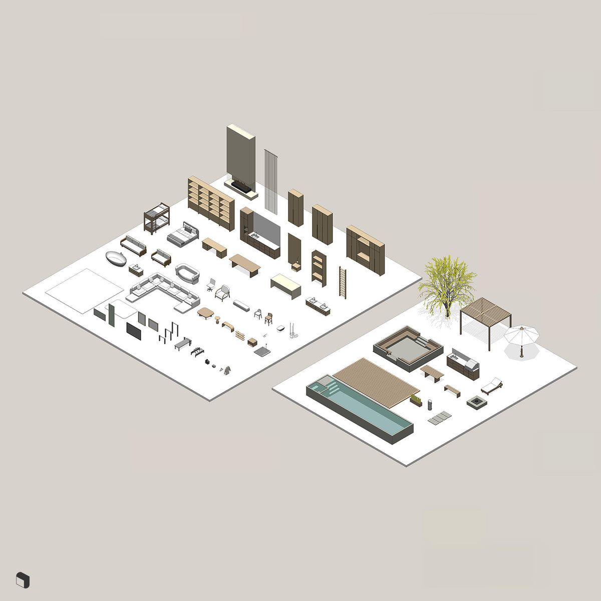Modern Villa Revit 3D Model | BIM Asset | Toffu Co