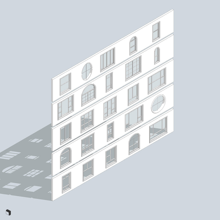 Parametric Windows Revit 3D Model | BIM Asset | Toffu Co