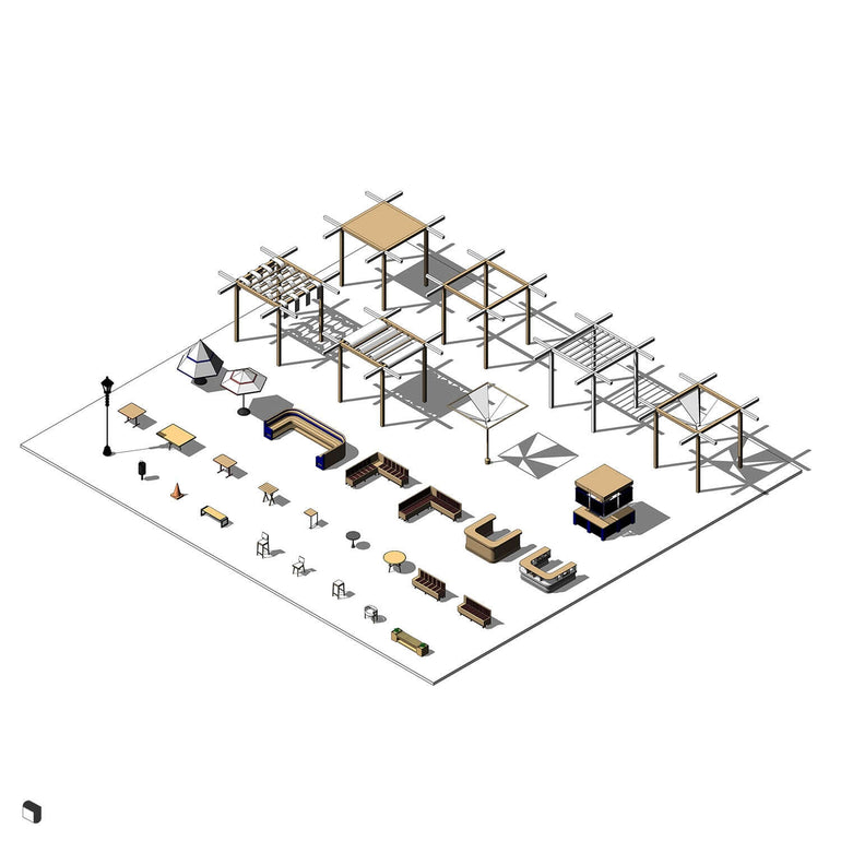 3D Model Revit Passage Food Hall - Toffu Co