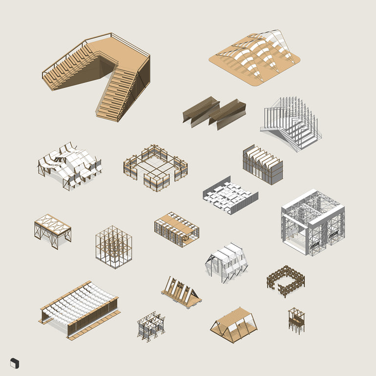 Pavilion Structures 2 Revit 3D Model | BIM Asset | Toffu Co