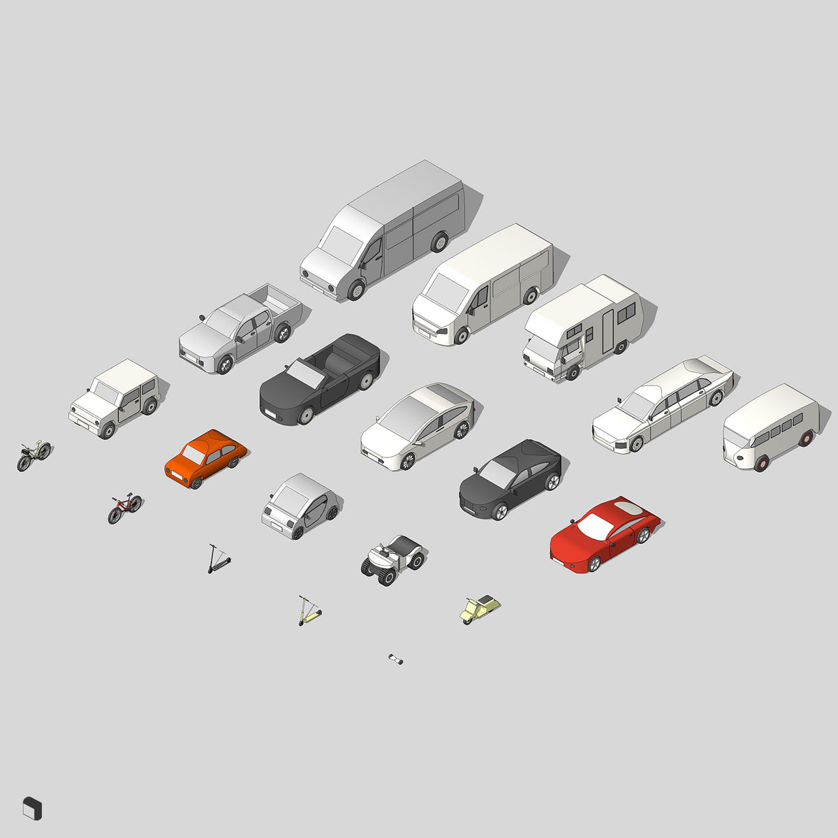 Private Vehicles Revit 3D Model | BIM Asset | Toffu Co