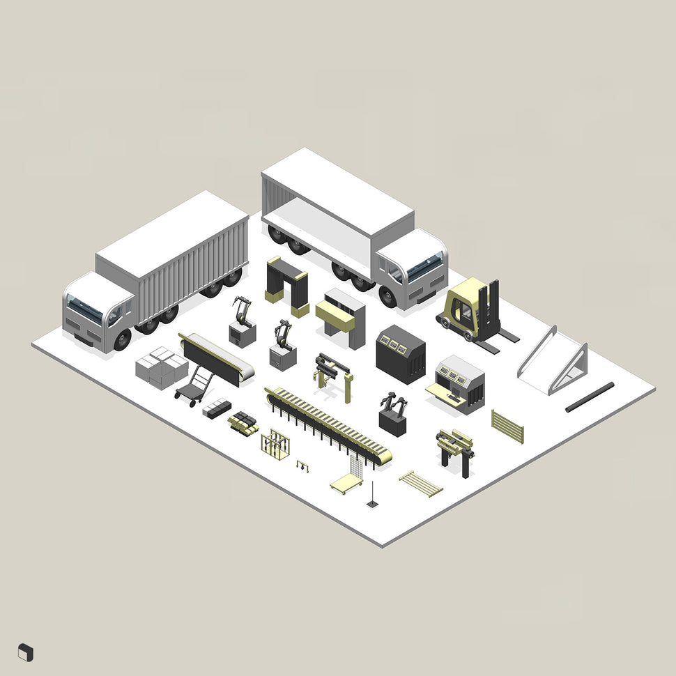 Production Line & Robotics Revit 3D Model | BIM Asset | Toffu Co