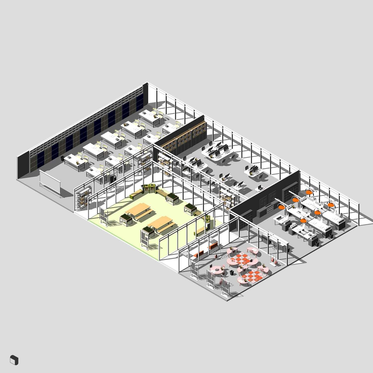 3D Model Revit School Furniture Digital Artwork drawings | Toffu Co