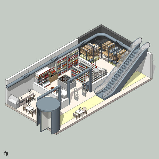 Shopping Mall Revit 3D Model | BIM Asset | Toffu Co