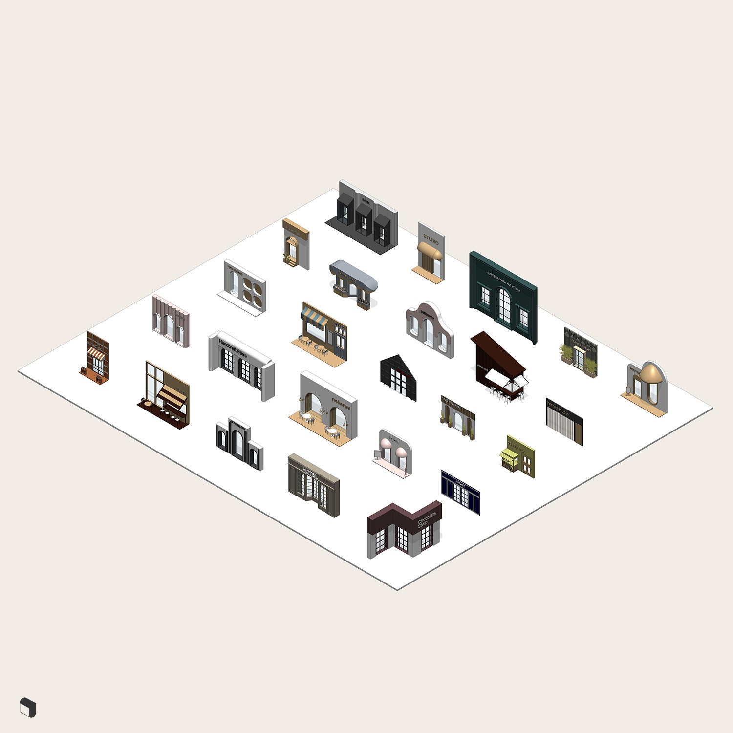 3D Model Revit Storefronts – Toffu Co
