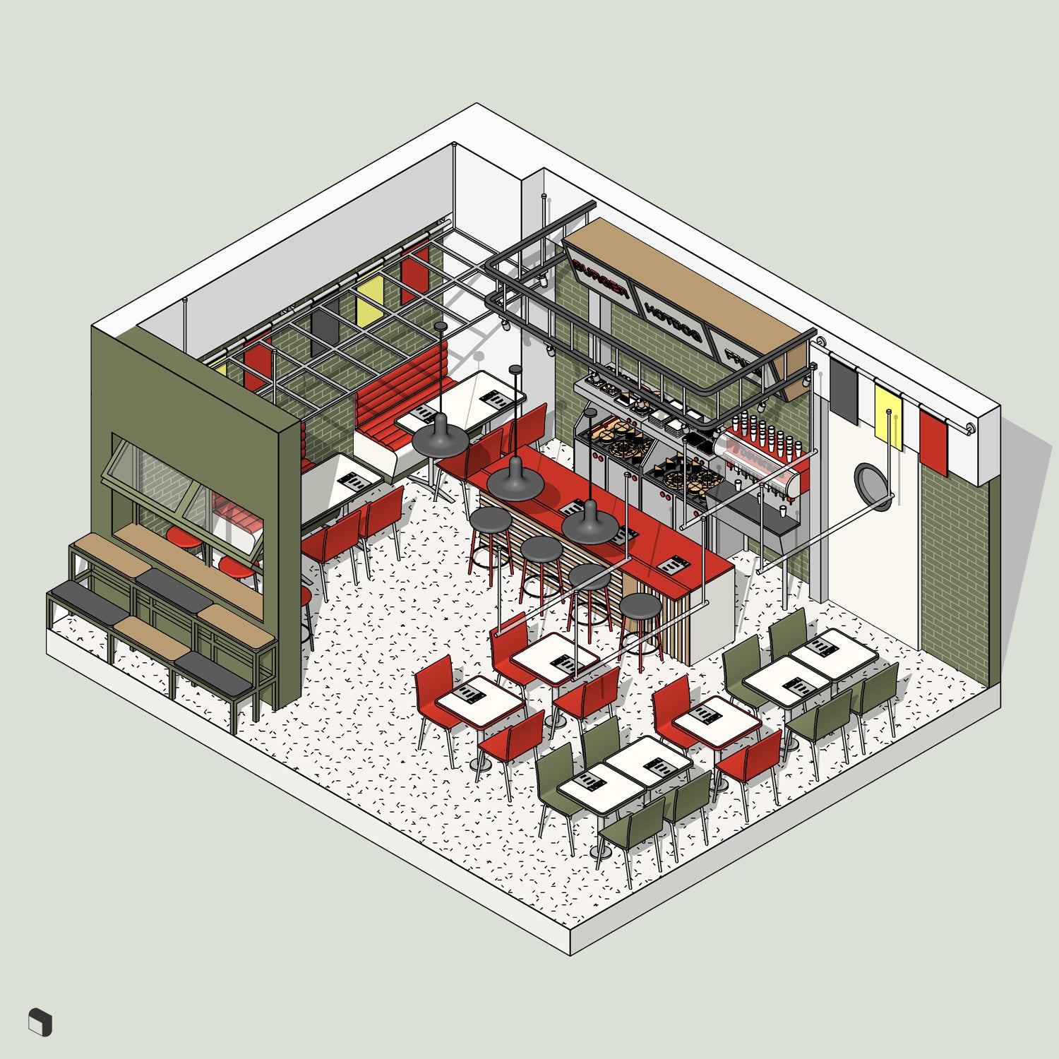 3D Model Revit Street Food Restaurant – Toffu Co