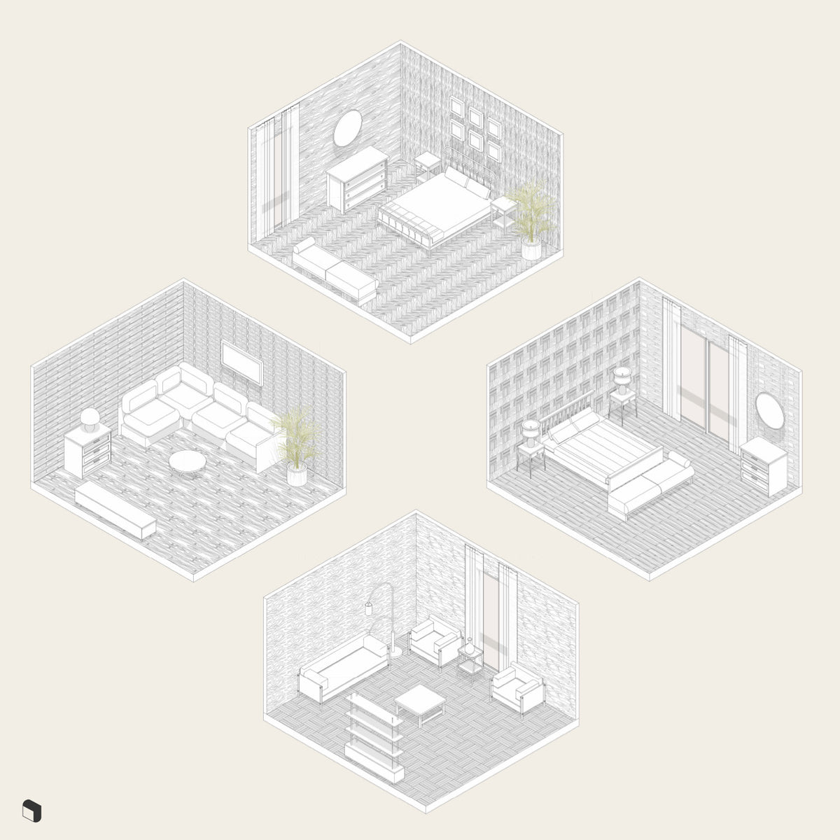 Wood Patterns Revit 3D Model | BIM Asset | Toffu Co