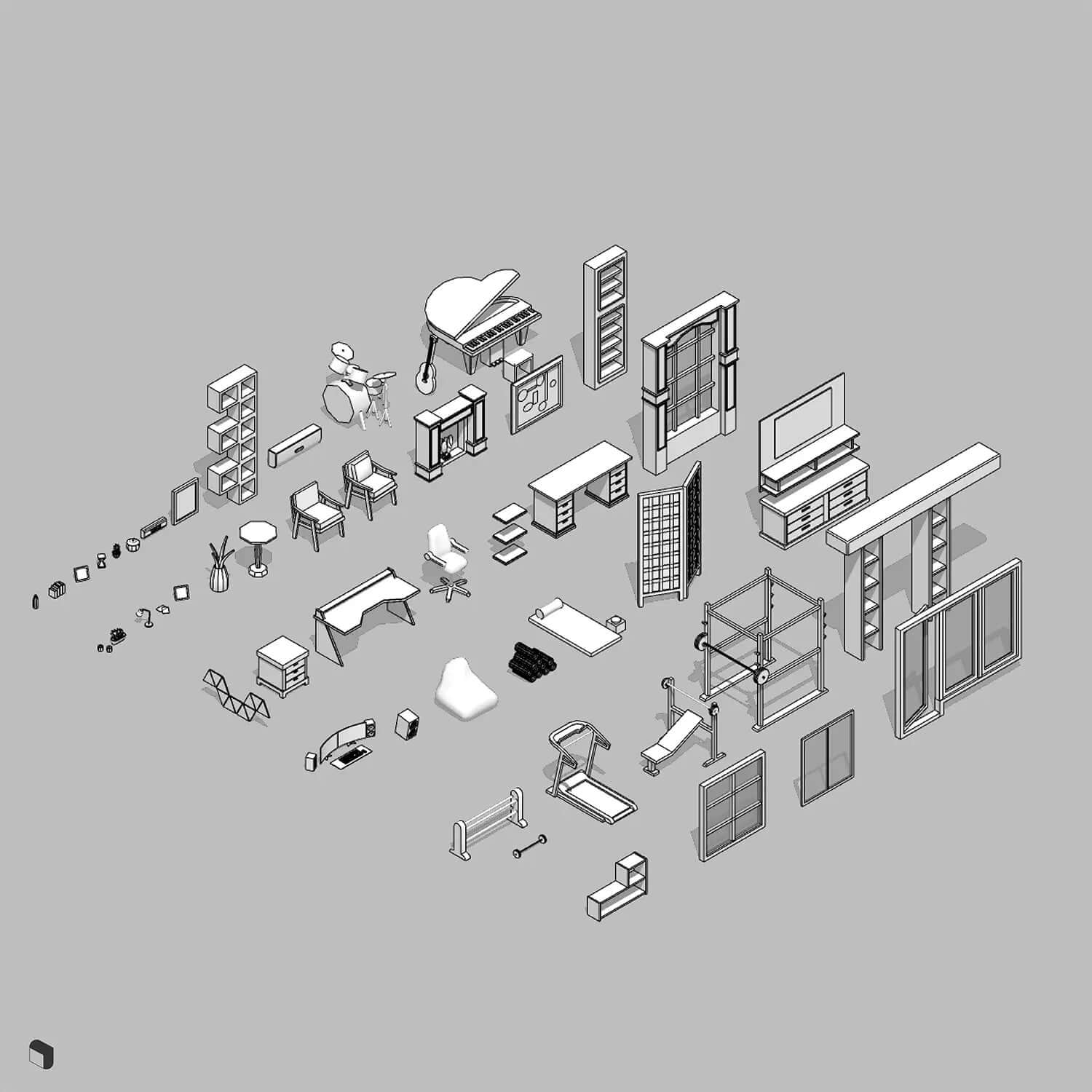 3D Model Hobby Room Setups Digital Artwork drawings | Toffu Co