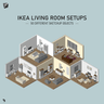 3D Model Ikea Living Room Setups 2 Digital Artwork drawings | Toffu Co