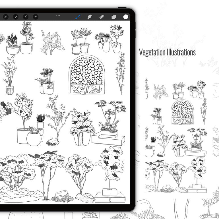 Procreate Landscape Sketching Brushset & Illustrations – Toffu Co