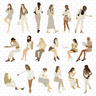 Flat Vector Girls at the Cafe Digital Artwork drawings | Toffu Co